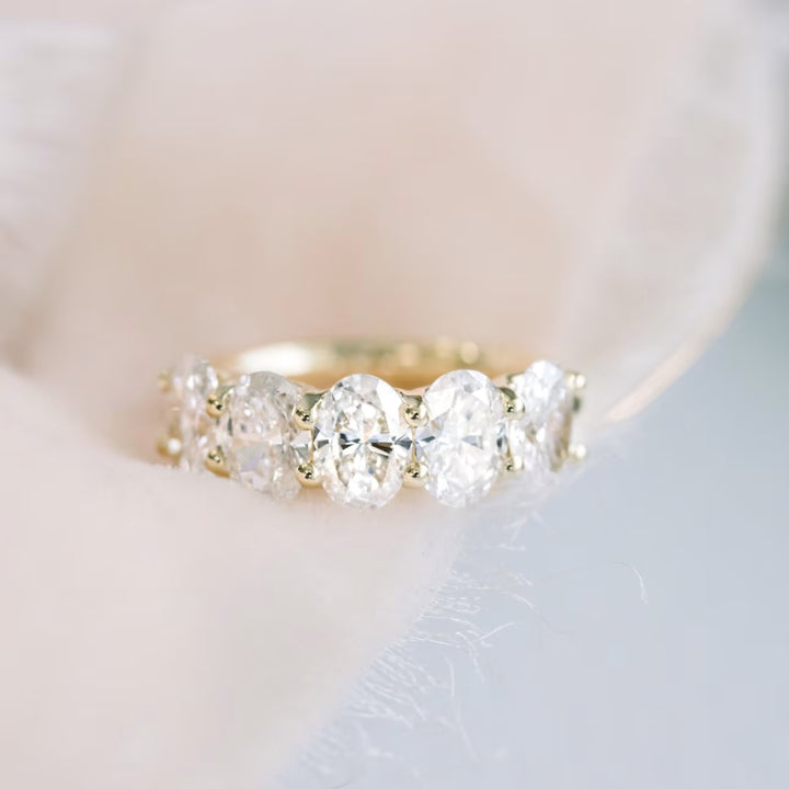 Radiantly Oval Cut Diamond Anniversary Band