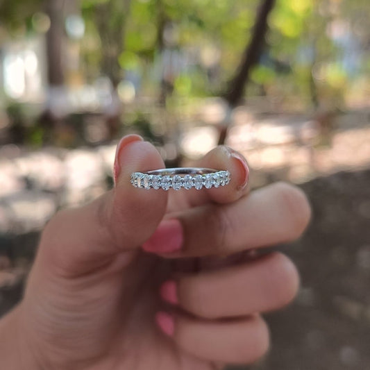 Ornamental Oval Cut Diamond Wedding Band