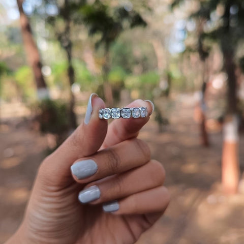 Superior Cushion Cut Diamond Engagement Band