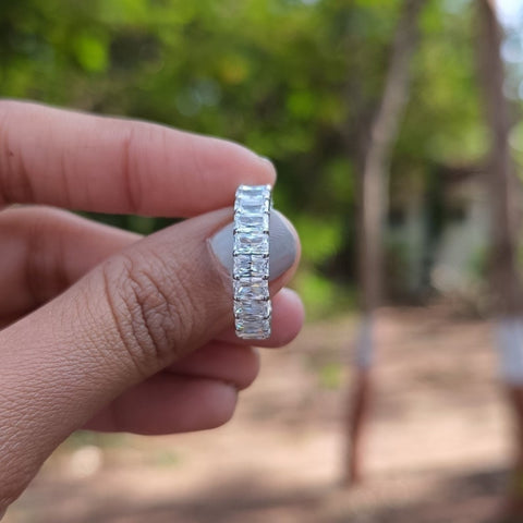 Relatively Radiant Cut Diamond Engagement Band