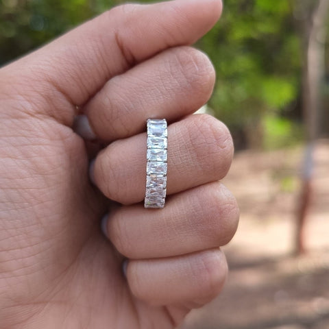 Relatively Radiant Cut Diamond Engagement Band