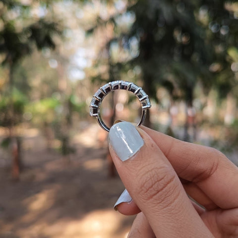 Moderately Emerald Cut Diamond Wedding Band