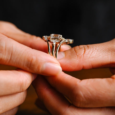 Picturesque Emerald Cut Diamond Handmade Ring