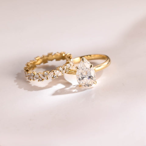 Neoteric Pear Cut Diamond Anniversary Ring