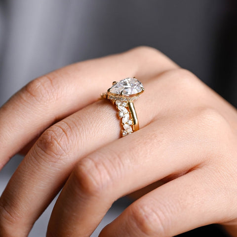 Neoteric Pear Cut Diamond Anniversary Ring