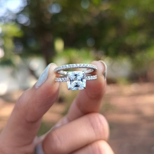 Blissful Cushion Cut Diamond Anniversary Ring