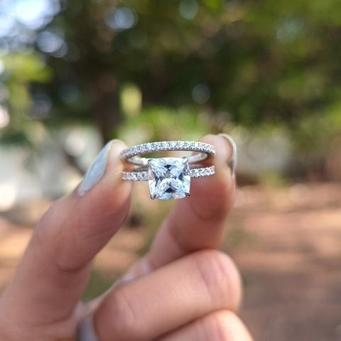 Blissful Cushion Cut Diamond Anniversary Ring