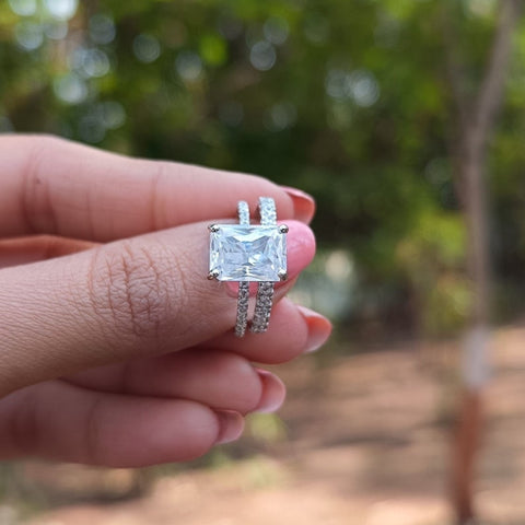 Plush Emerald Cut Diamond Anniversary Ring