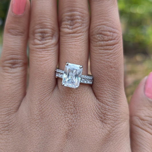 Plush Emerald Cut Diamond Anniversary Ring