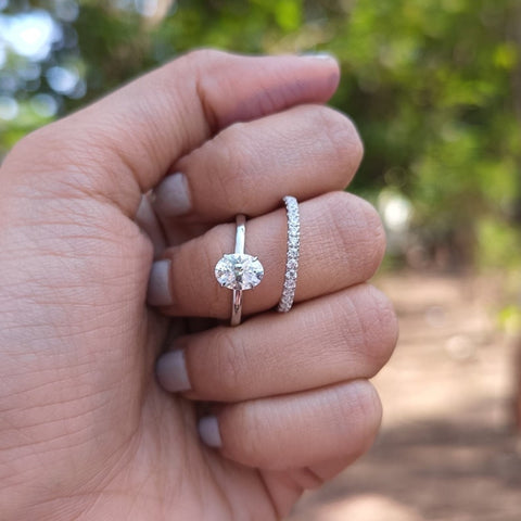 Fanticulous Oval Cut Diamond Anniversary Ring