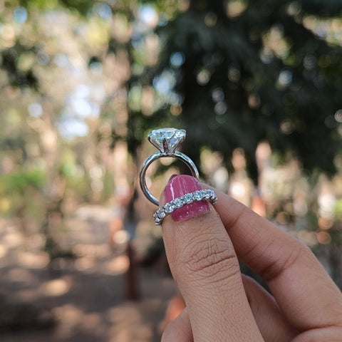 Decadent Round Cut Diamond Engagement Ring