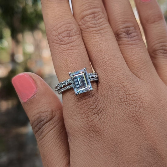 Miracle Emerald Cut Diamond Wedding Ring