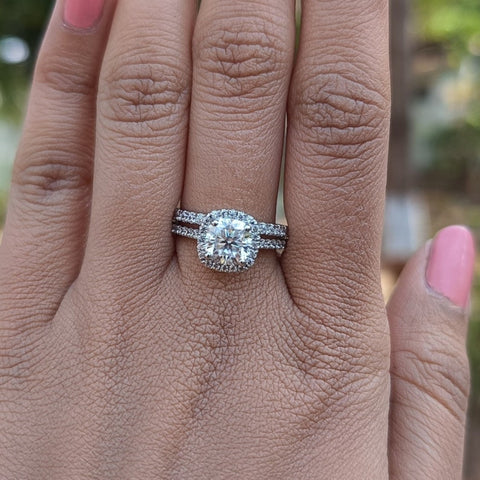 Uncommon Cushion Cut Diamond Anniversary Ring