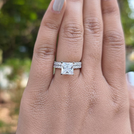 Reflecting Princess Cut Diamond Engagement Ring