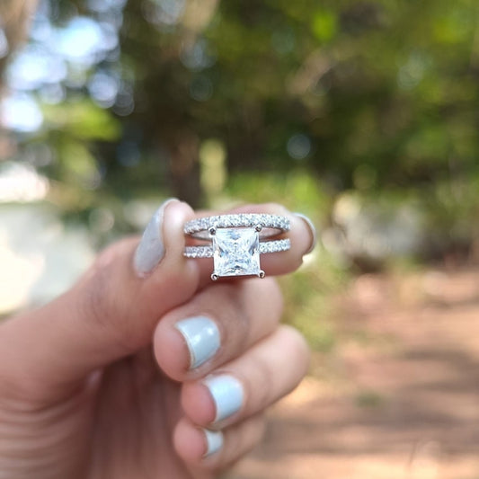 Reflecting Princess Cut Diamond Engagement Ring