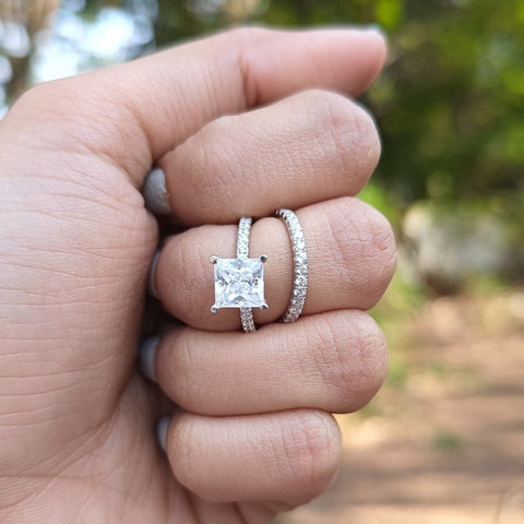 Reflecting Princess Cut Diamond Engagement Ring