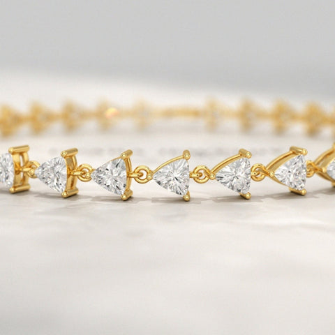 Moissanite 8.95 CT Trillion Diamond Mid-Century Bracelet