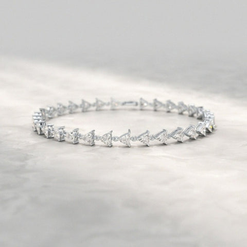 Moissanite 8.95 CT Trillion Diamond Mid-Century Bracelet