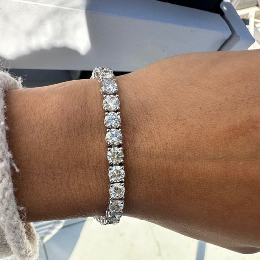 Moissanite 15.00 CT Round Diamond Art Nouveu Bracelet