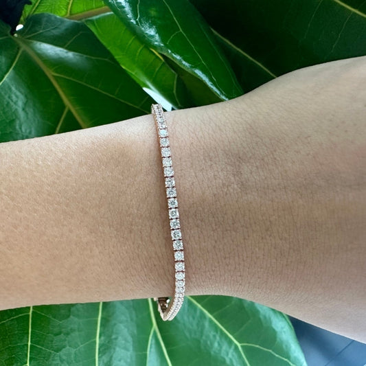 Moissanite 6.10 CT Round Diamond Avant Garde Bracelet