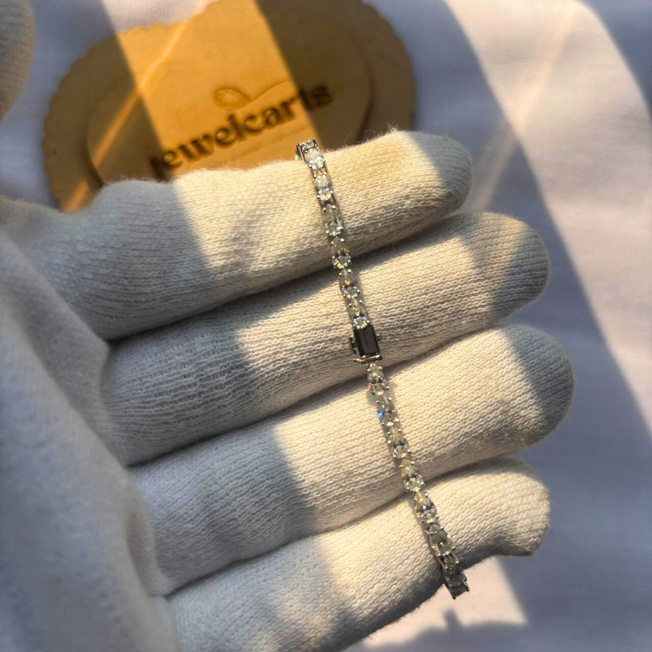 Sparkling Pear Cut Moissanite Women's Bracelet