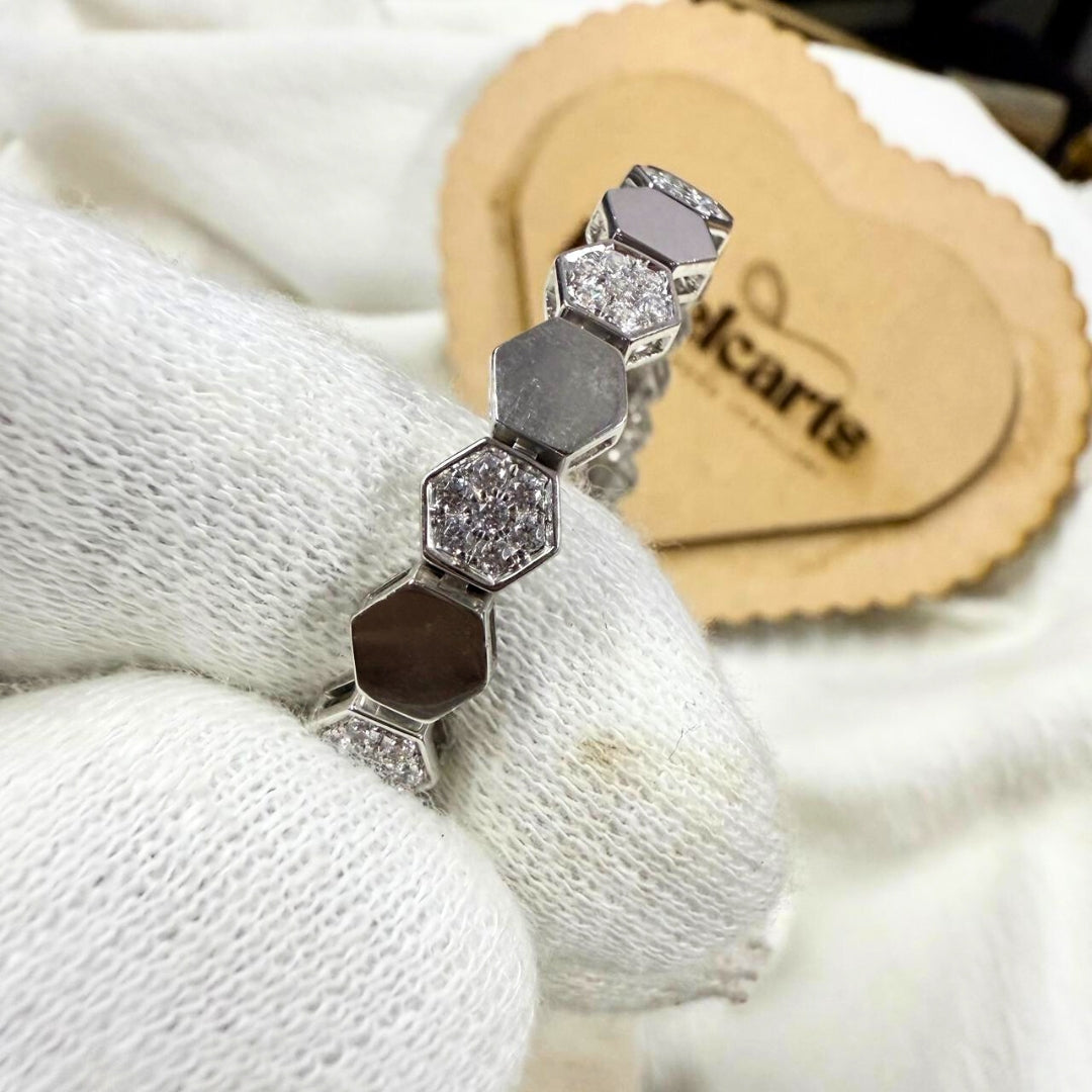 Luxury Diamond Fashion Bracelet with Hexagon Motif