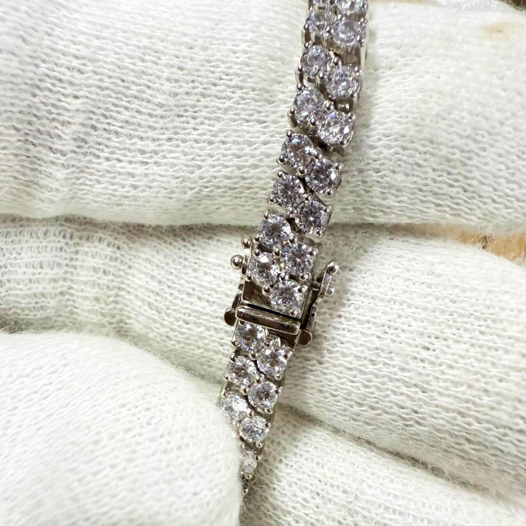 Two Line Classic 9.00 CT Round Diamond Bracelet