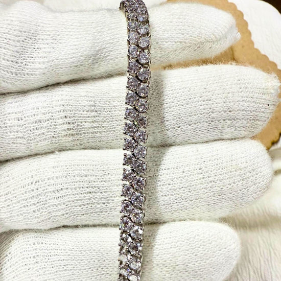 Two Line Classic 9.00 CT Round Diamond Bracelet