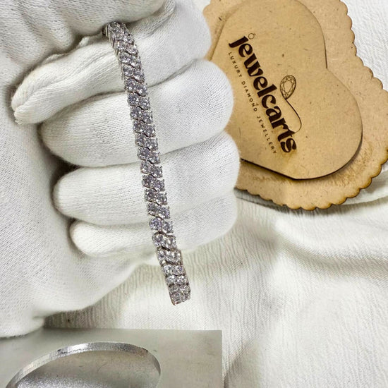 Two Line Classic 9.00 CT Round Diamond Bracelet
