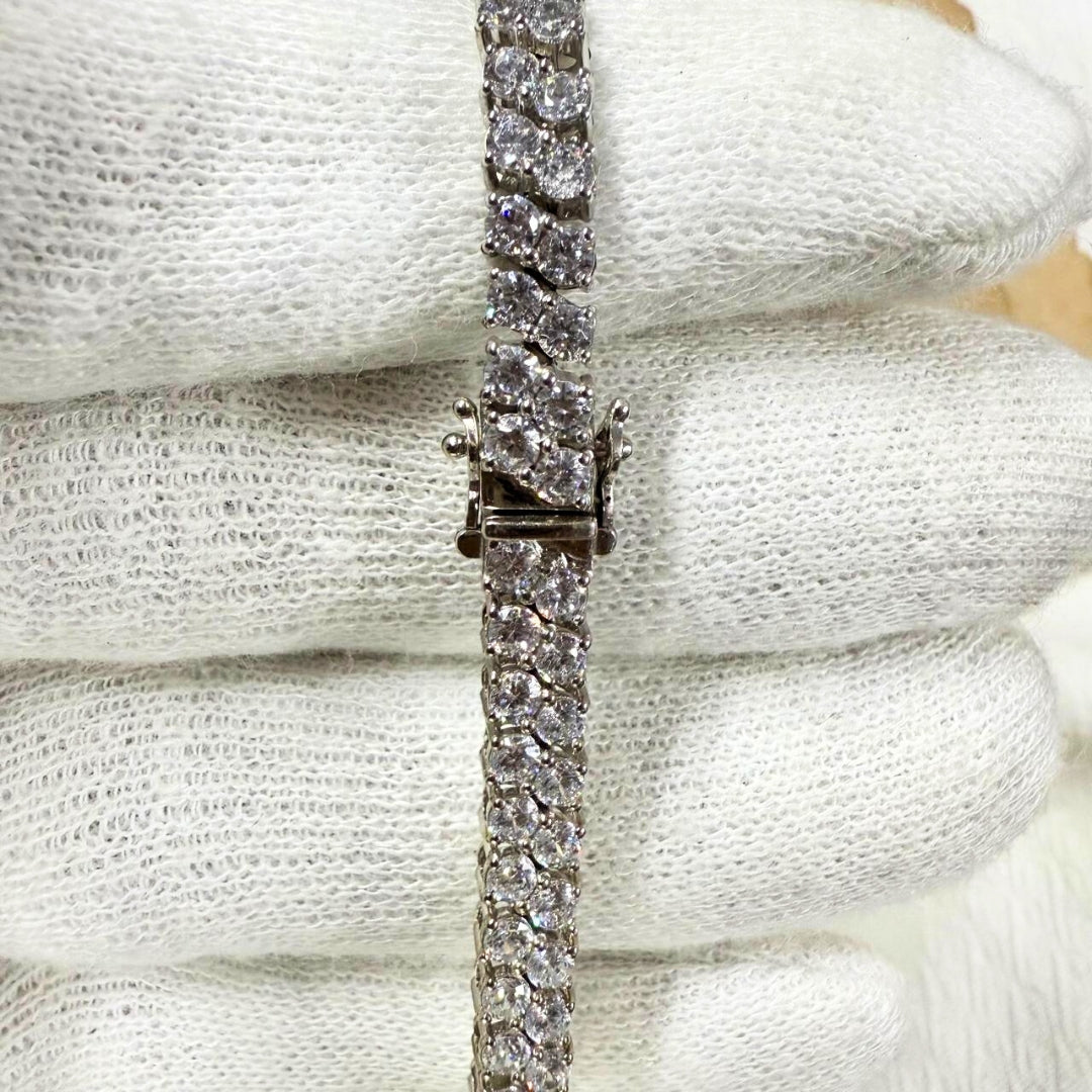 Two Line Classic 9.00 CT Round Diamond Bracelet