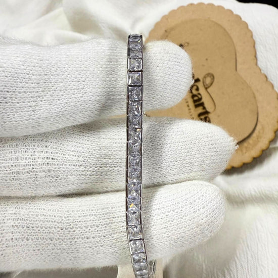 Princess Diamond Tennis Bracelet in White Gold