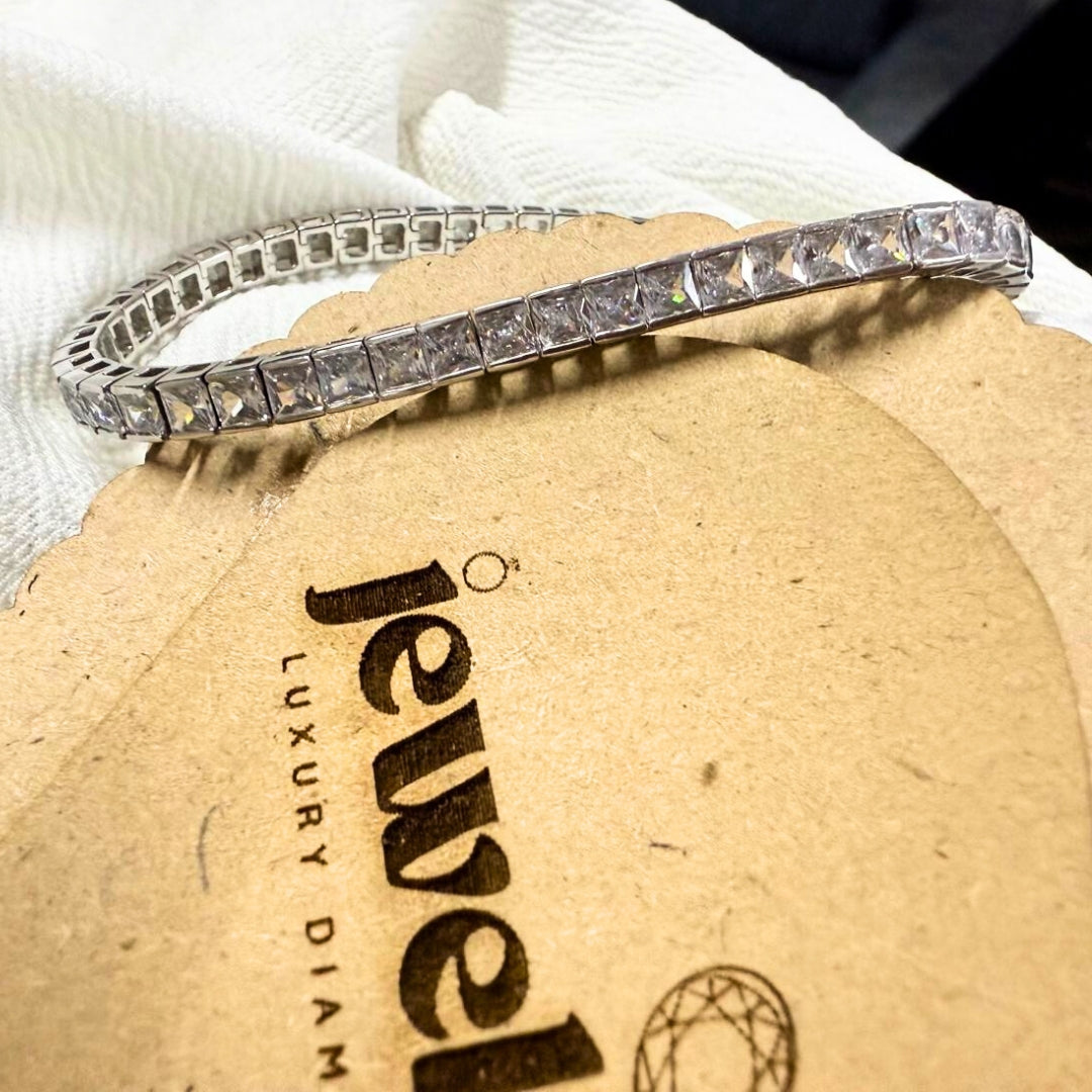 Princess Diamond Tennis Bracelet in White Gold