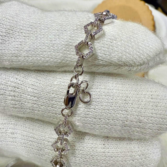 Unique Hexagon Shape Geometric Diamond Bracelet