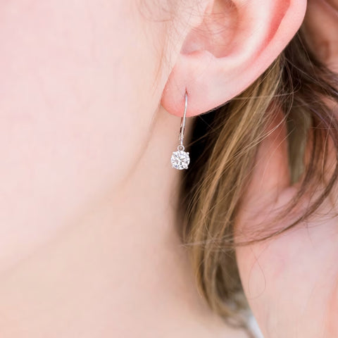 Gorgeousness Round Cut Diamond Hoop Earring