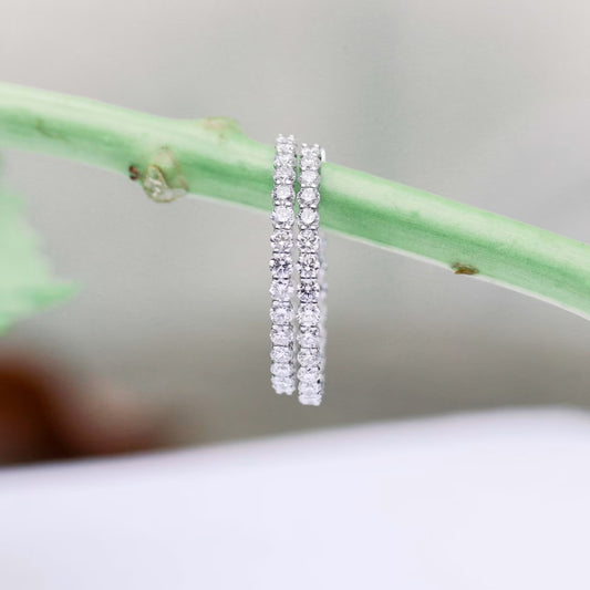 GemGrace Round Cut Diamond Hoop Earring