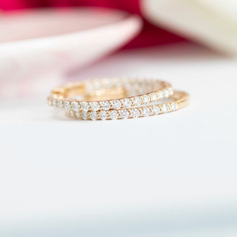 GoldNest Round Cut Diamond Hoop Earring