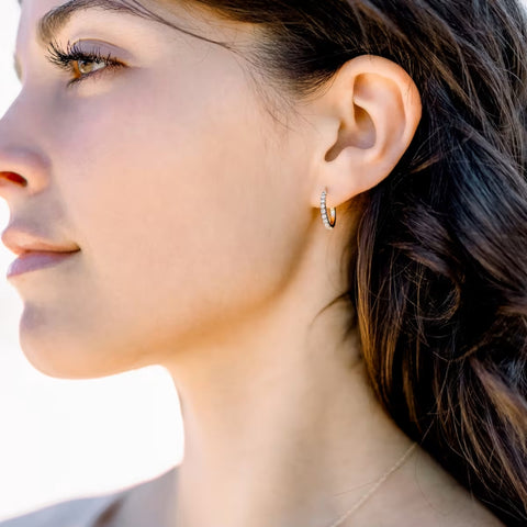 Galleria Round Cut Diamond Hoop Earring