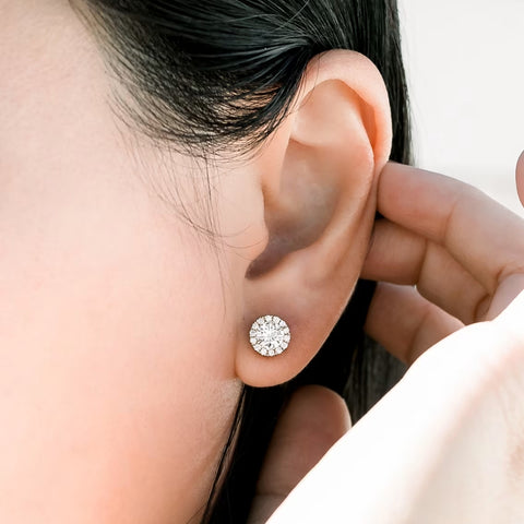 Gemstone Round Cut Diamond Fashion Earring