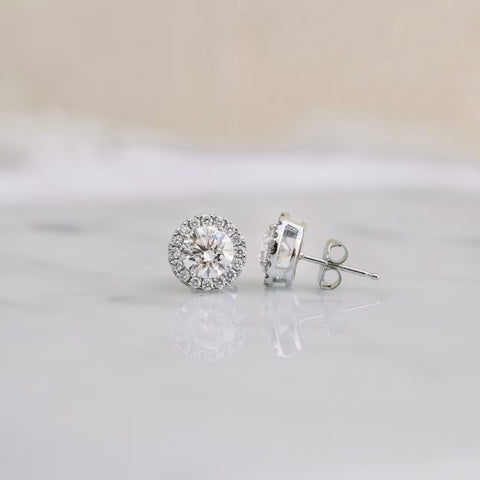 Gemstone Round Cut Diamond Fashion Earring