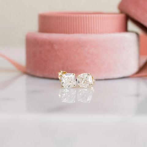 Aura Cushion Cut Diamond Stud Earring