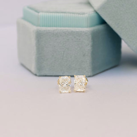 Dinky Radiant Cut Diamond Stud Earring