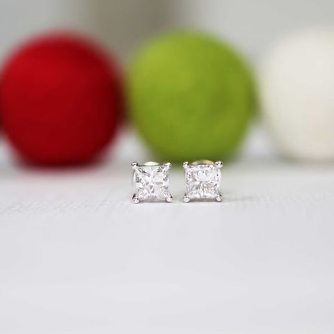 Goodly Princess Cut Diamond Stud Earring