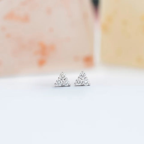 Substantial Round Cut Diamond Fashion Earring