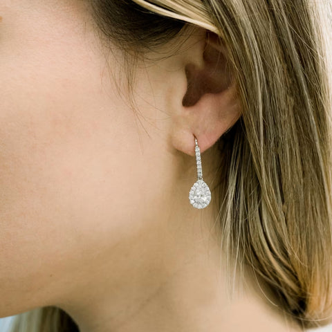 Wondrous Pear Cut Diamond Fashion Earring