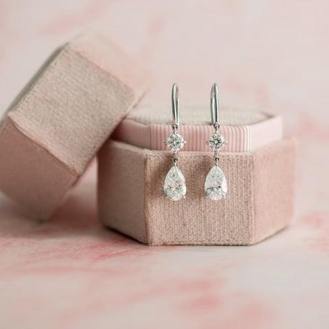 Modern Round Cut Diamond Fashion Earring