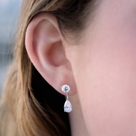 Extraordinary Round Cut Diamond Fashion Earring