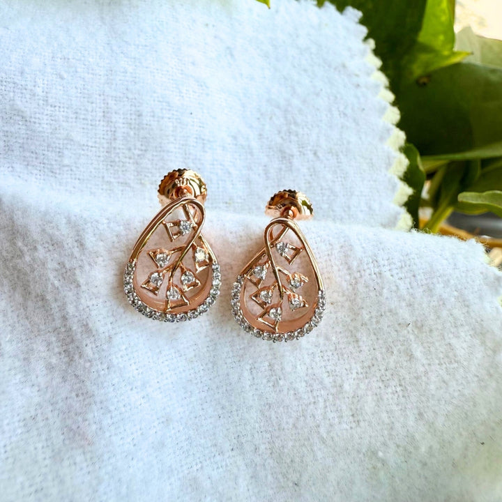 Elegant Design Fashion Earrings Set in 10KT Rose Gold