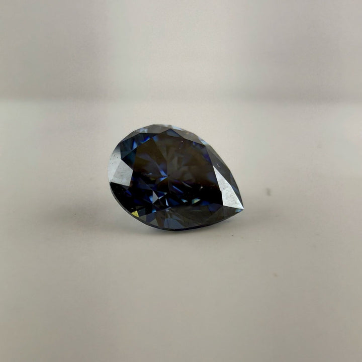 Moissanite 1.00 CT Pear Cut Dark Blue Loose Diamond