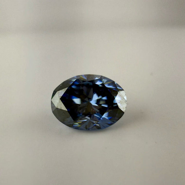 Moissanite 1.00 CT Oval Dark Blue Loose Diamond