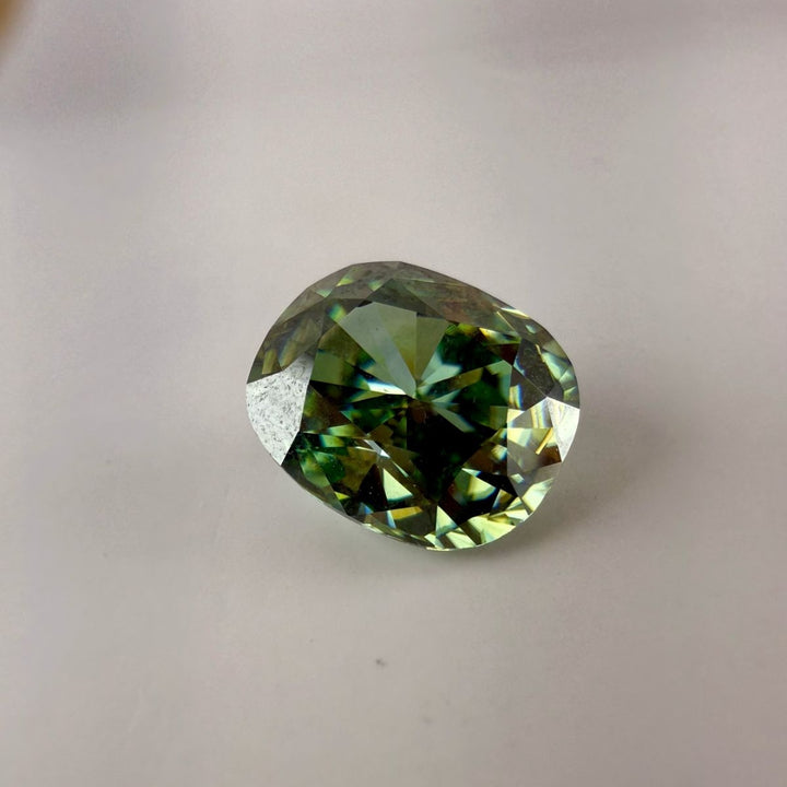 Moissanite 1.00 CT Cushion Shape Green Loose Diamond